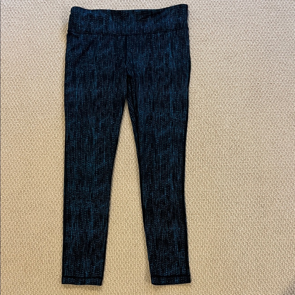 Kirkland Signature Black Blue Leggings Women’s M No Pockets Comfy Everyday